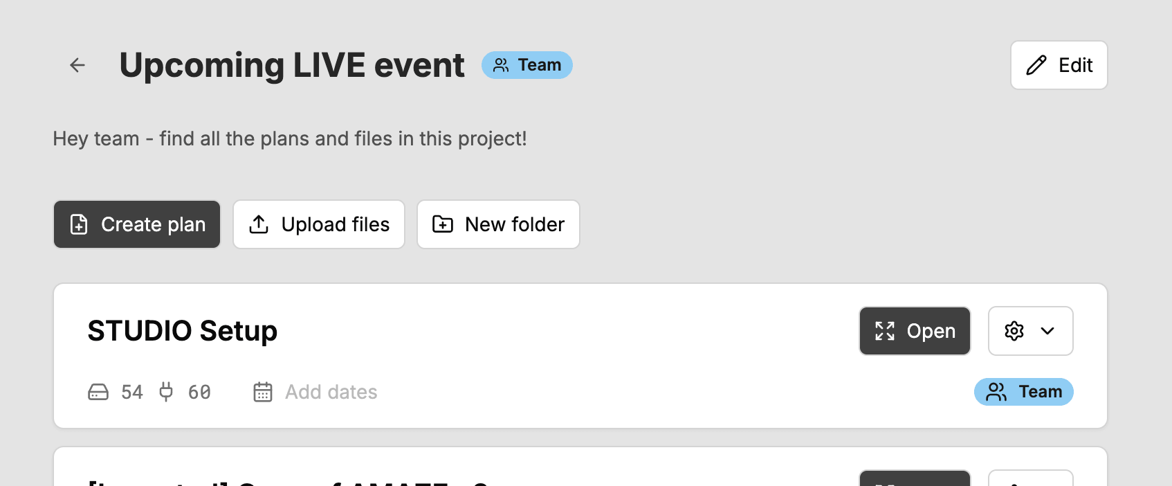 Share a project with your team