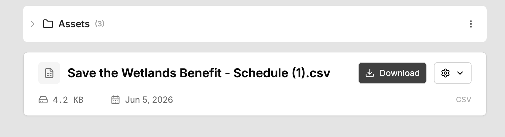 Files in a project