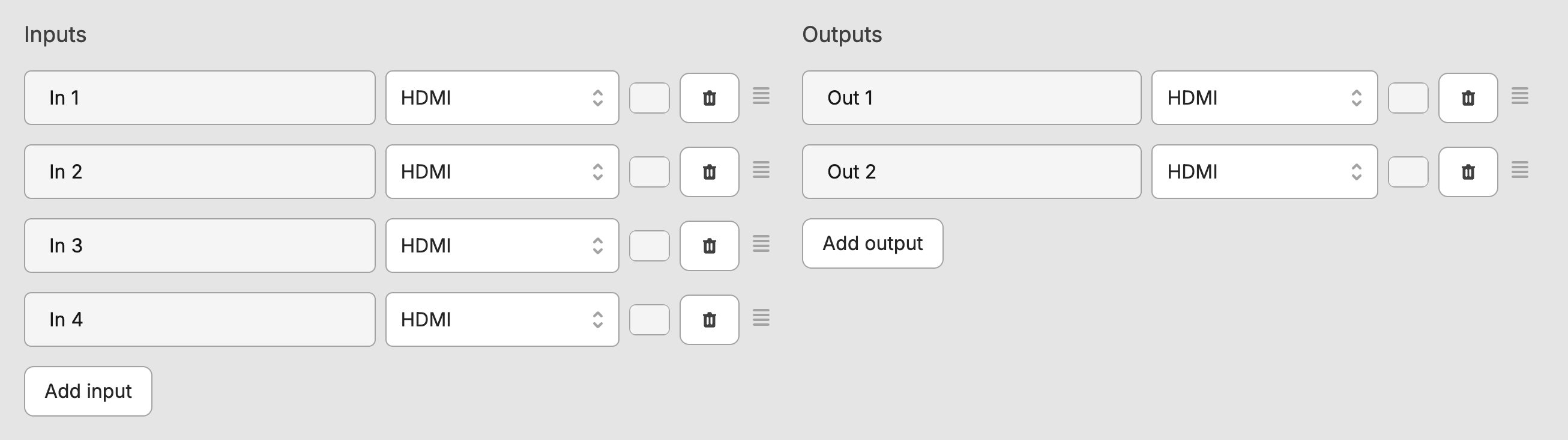 Inputs and Outputs