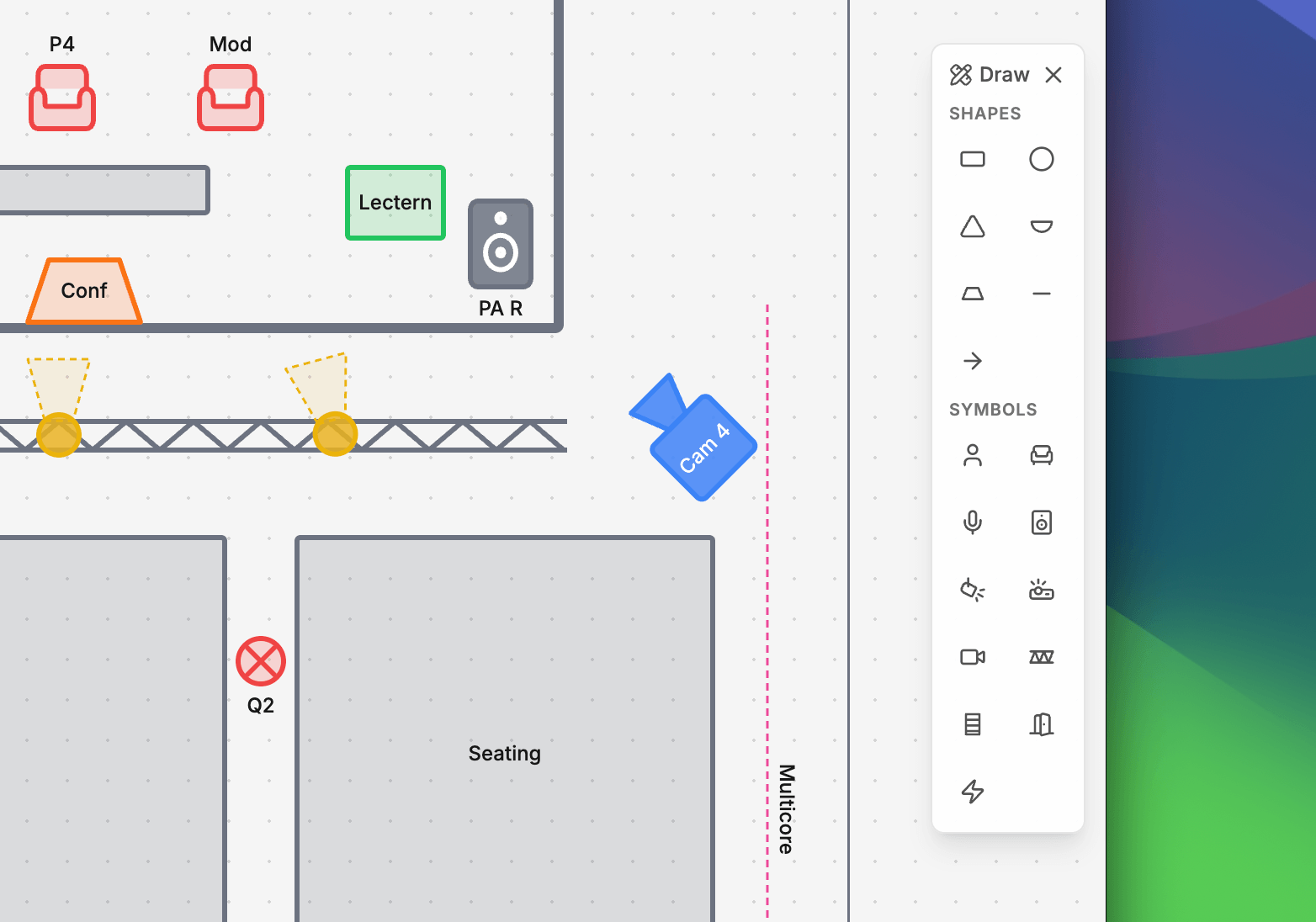 The drawing toolbar